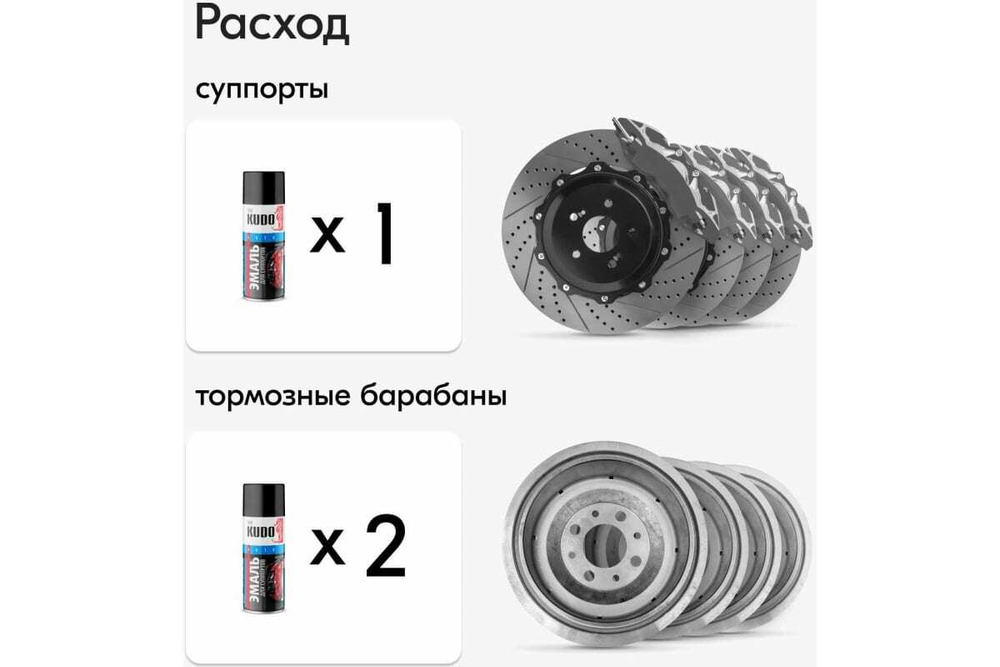 Эмаль для суппортов Kudo серебристая (520мл) аэрозоль