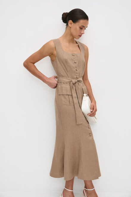 Сарафан из льна, кофейный