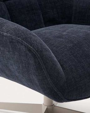 Teryl Кресло из шенилла синего цвета с серым металлом Испания 