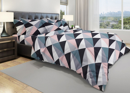 Комплект постельного белья Евро с простыней на рез.160х200 БЯЗЬ "Акцент" (нав. 70х70 или 50х70)