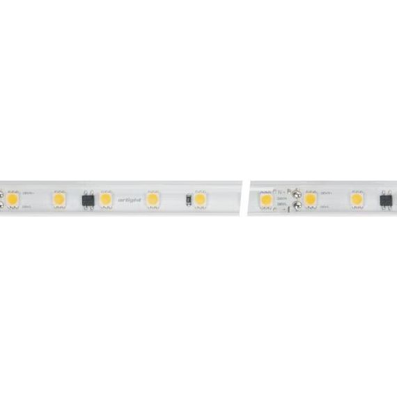 Светодиодная влагозащищенная лента Arlight 8W/m 54LED/m 5060SMD теплый белый 50M 027059(2)