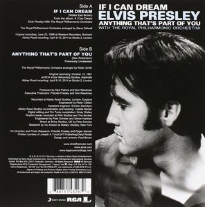 Elvis Presley With The Royal Philharmonic Orchestra / If I Can Dream + Anything That's Part Of You (7" Vinyl Single)