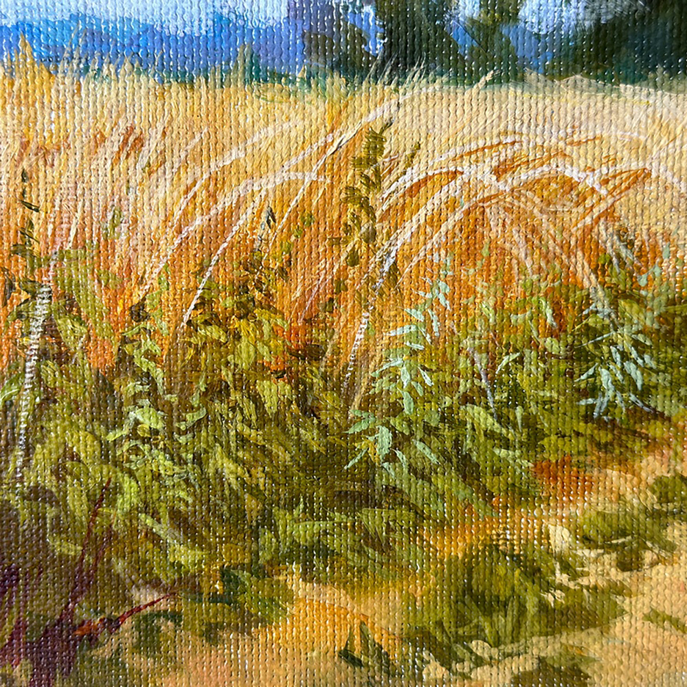 Трошина Елена Сергеевна (род. 1990). В поле. Холст, масло. Россия 2019.