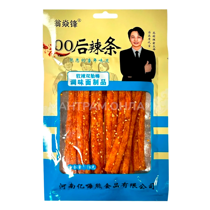 Снек соевый 00 палочки длинные с кунжутом (бежево-голубой) 76 г