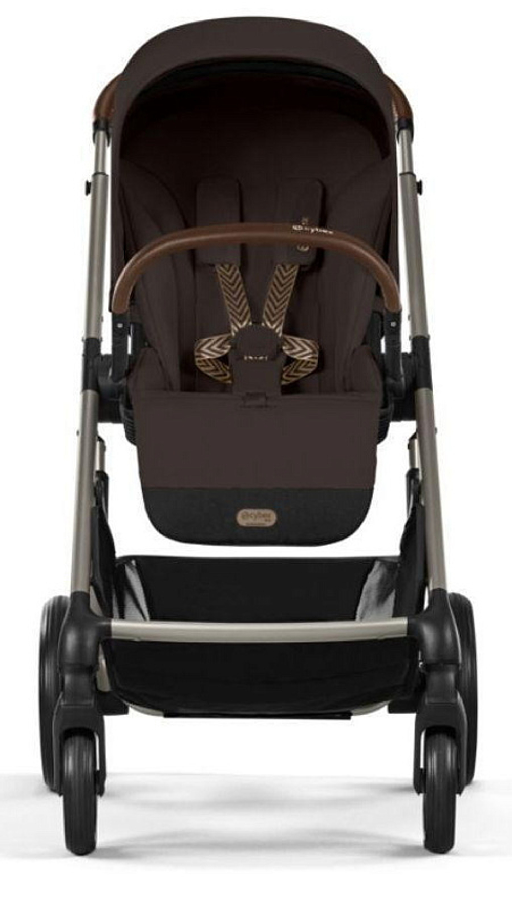 Коляска Cybex Balios S Lux TPE complete Aton S2 Moon Black 3 в 1 Chocolate Brown с дождевиками