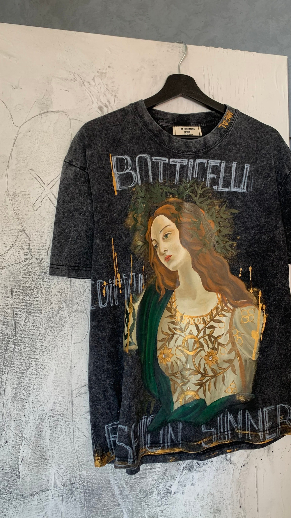 Футболка с ручной росписью "Botticelli"
