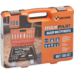 Набор инструмента MAXPILER MXT-108-SET (108 предметов, 1/2" и 1/4", CrV)   MXT-108-SET