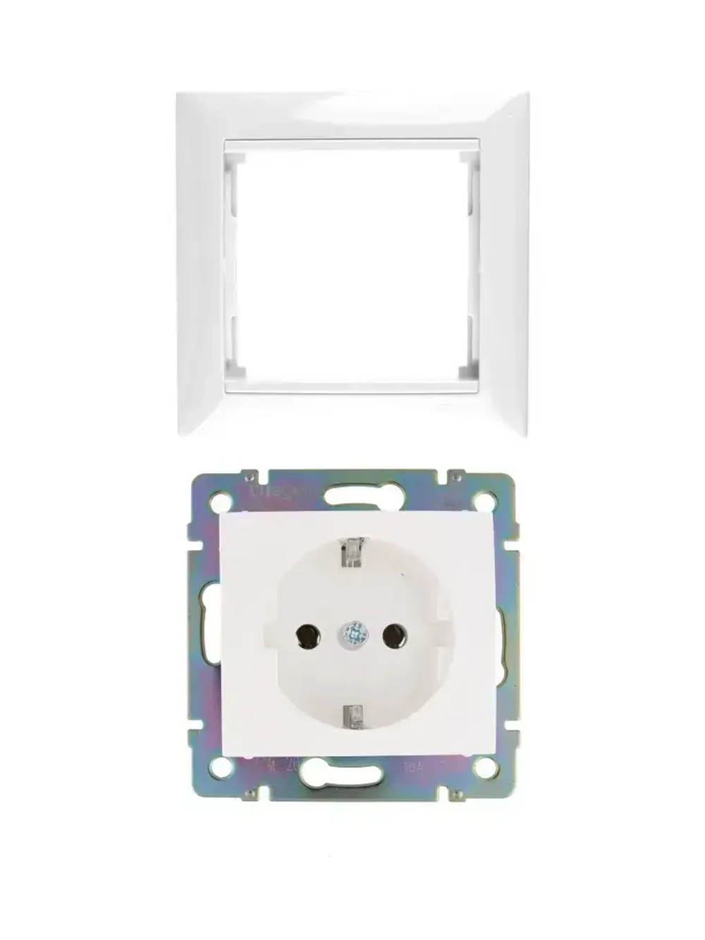 Розетка Legran Vаlena цвет белый с заземлением (1шт) + рамка 1пост 1шт