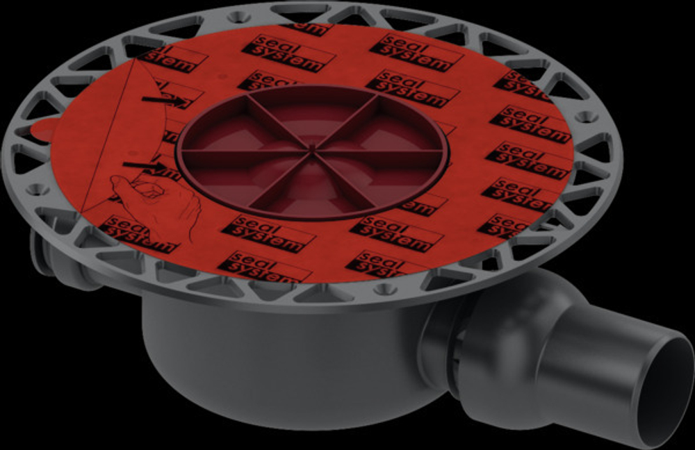 TECE KDP-S120 TECEdrainpoint S Комплект точечного трапа KDP-S120 с сифоном DN 50, с декоративной решеткой, производительность 0,52-1,35 л/с