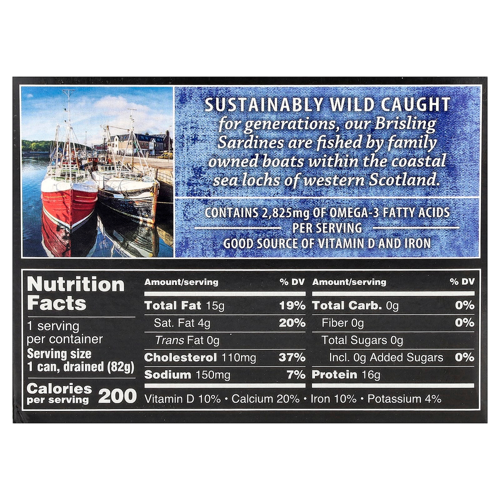 Crown Prince Natural, Brisling Sardines, в родниковой воде, 106 г (3,75 унции)