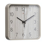 1918-006 Часы настенные квадрат 19х19см, корпус бежево-серый, "Текстура дерева"