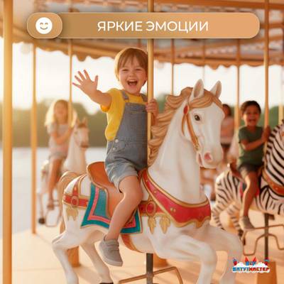 Электрическая свадебная карусель «Королевский бал» с LED-подсветкой, 16 мест