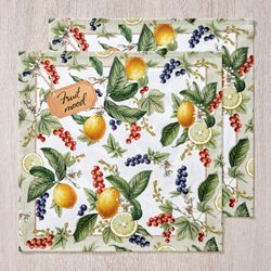 НАБОР САЛФЕТОК ИЗ 2-Х ШТ "FRUIT BASKET",40Х40СМ, 100% ХЛОПОК,БЕЖЕВЫЙ,ТВИЛ