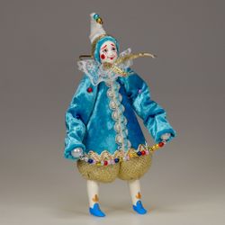 Ёлочная игрушка Клоун новогодний бархатный