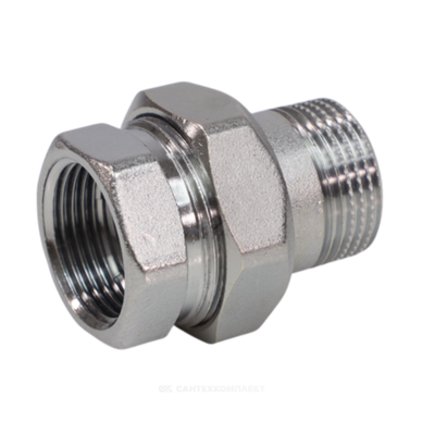 Соединитель латунь хром американка Ду 20 (3/4") прямой ВР/НР R18 Giacomini R18X004