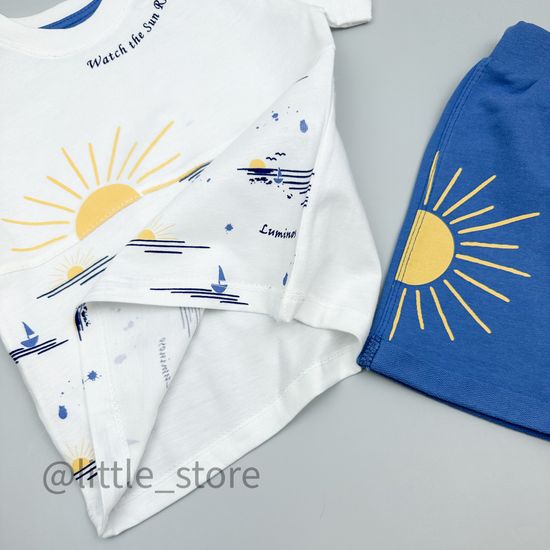 Комплект хлопковый "На горизонте" белый/синий