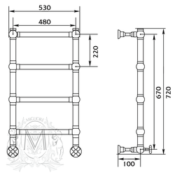 Полотенцесушитель водяной Migliore Colosseum 20289 хром схема