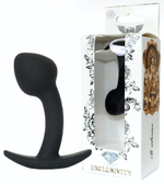 Черная анальная втулка Curved - 7,5 см. (Цвет: черный)