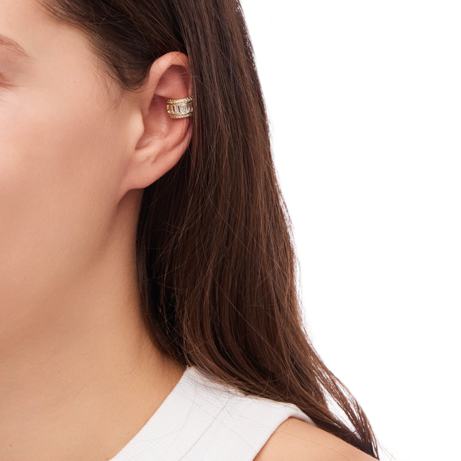 Кафф Crystal Baguette Cuff - Gold