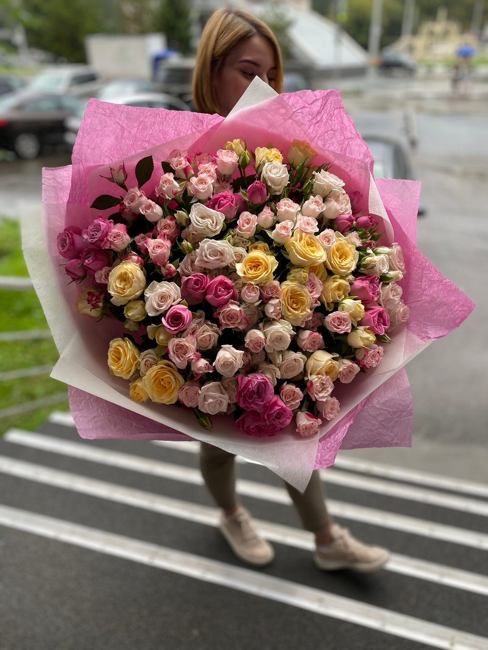 Букет кустовая роза XXL