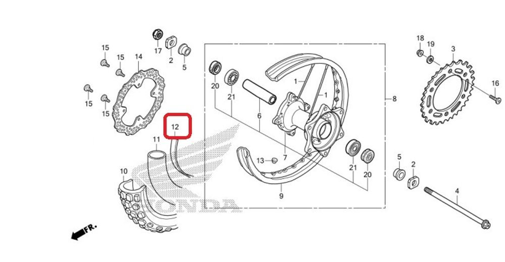 42713-KZZ-901, FLAP, TIRE (IRC). Flap 18" (CRF, KLX)