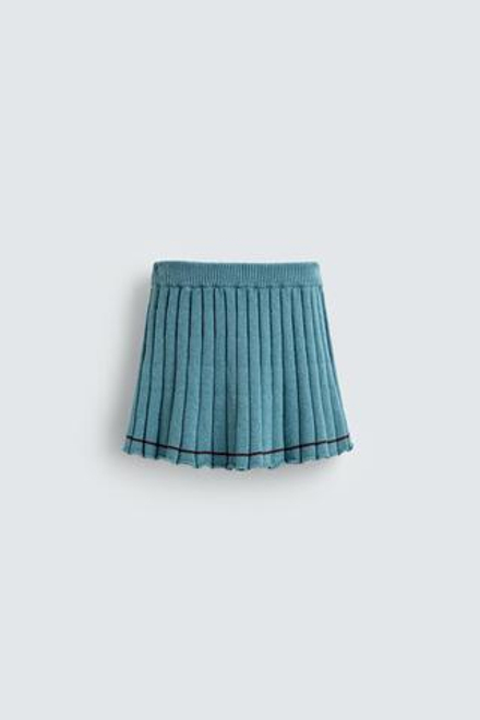 ZARA Х DISNEY ТРИКОТАЖНАЯ ЮБКА В СКЛАДКУ, СИНИЙ