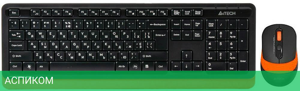 Набор периферии A4Tech Fstyler FG1010 Orange черный/оранжевый