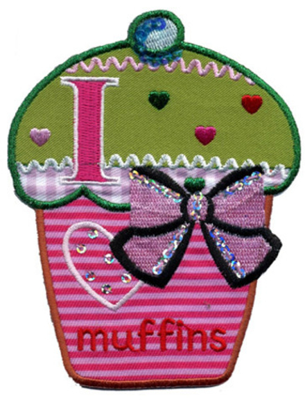 Термоаппликация HKM "Маффин с паетками", 11 х 7 см, 1 шт