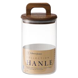 Банка для хранения стеклянная с крышкой из акации Hanle, 1,1 л