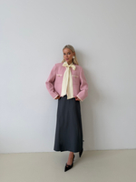 Жакет твидовый розовый