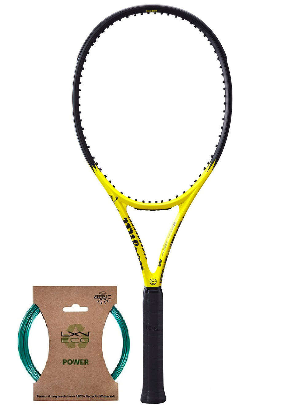 Теннисная ракетка Wilson Minions Clash 100 V2.0 - yellow/black + Струны + Натяжка