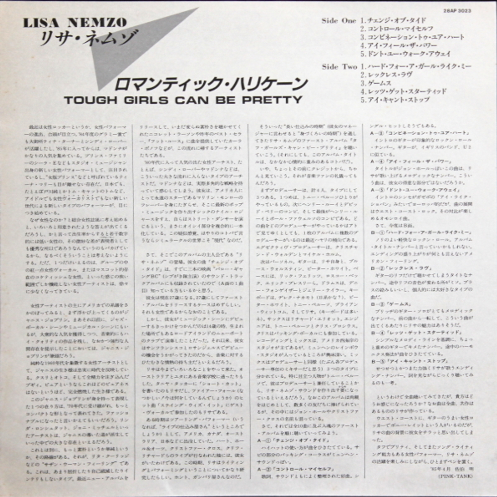 Lisa Nemzo / Tough Girls Can Be Pretty (LP)