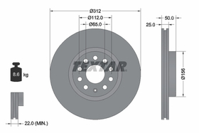TEXTAR - 92120505-TET - Brake Disc