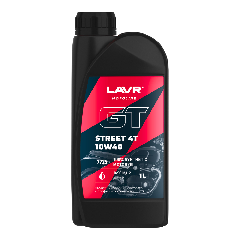 Моторное масло LAVR MOTO GT STREET 4T 10W-40 API SM 1л