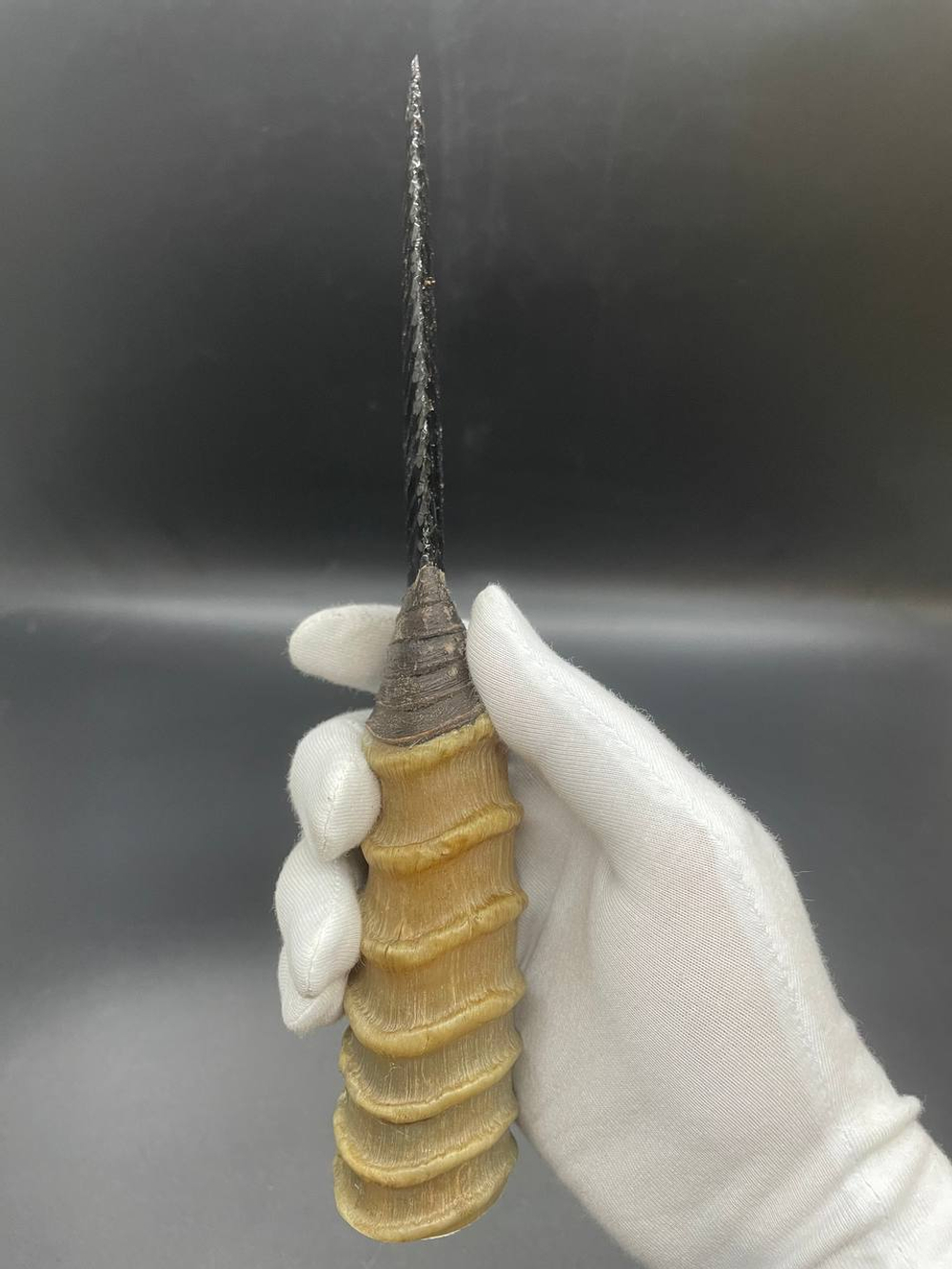 Обсидиановый нож с рукоятью из рога Барана 23 см