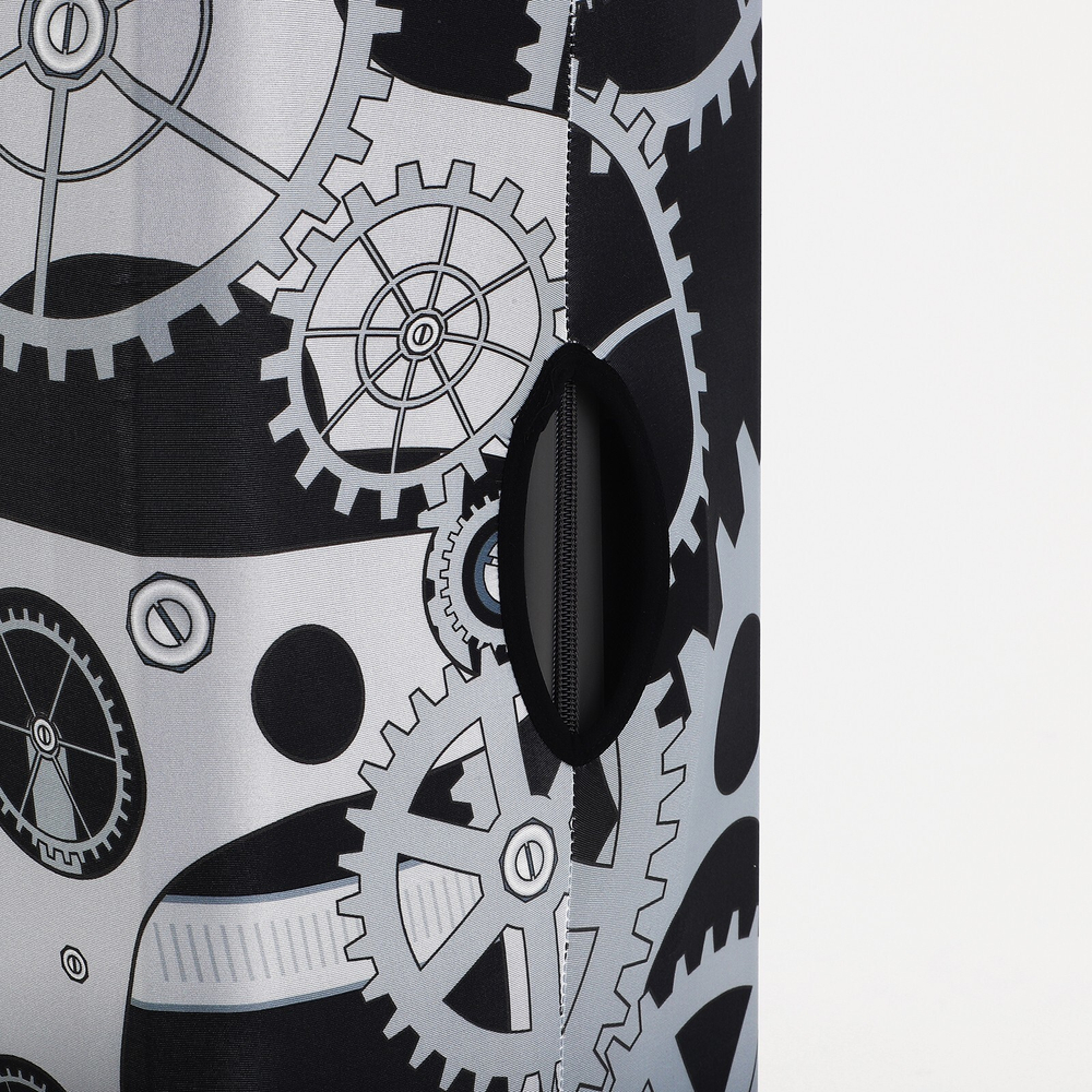 Чехол на чемодан 24", цвет чёрный/серый, 9436433