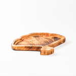 Менажница деревянная из сибирского кедра для подачи блюд и закусок с гравировкой "СЧАСТЬЕ В КАЖДОЙ МИНУТЕ". MG133