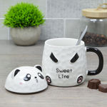 Кружка 380мл с крышкой и ложкой Панда