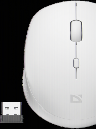 Мышь беспроводная Defender Auris MB-027 белый, 4D,800-1600dpi,бесшумн