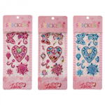 Наклейки-стразы Alingar, акриловые, "Сердце в сердце", пакет с европодвесом