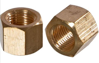 Гайка 10х1.0 приемной трубы  Москвич ключ 14 (латунь) ВЫСОКАЯ