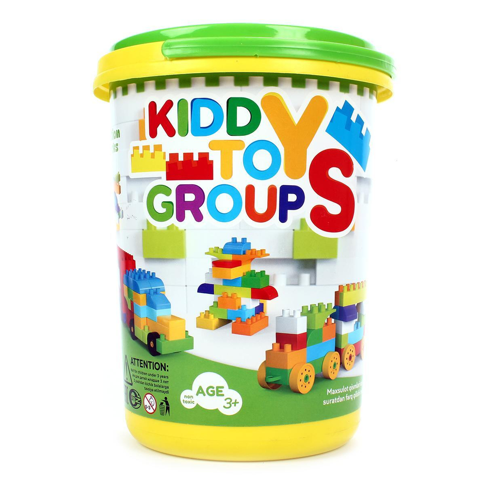 Конструктор в ведре BLOCKS №55. Артикул Арт.№045 (в наборе детали конструктора, ведро, крышка от вед