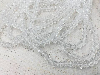 Бусины граненые Рондель, d 8 мм, 1 уп=10 нитей, 1 нить 40 см, прозрачный