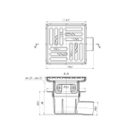 50 трап с гориз. спуском, рег решетка 150х150 нерж, СУХОЙ АНИ пласт TQ5612