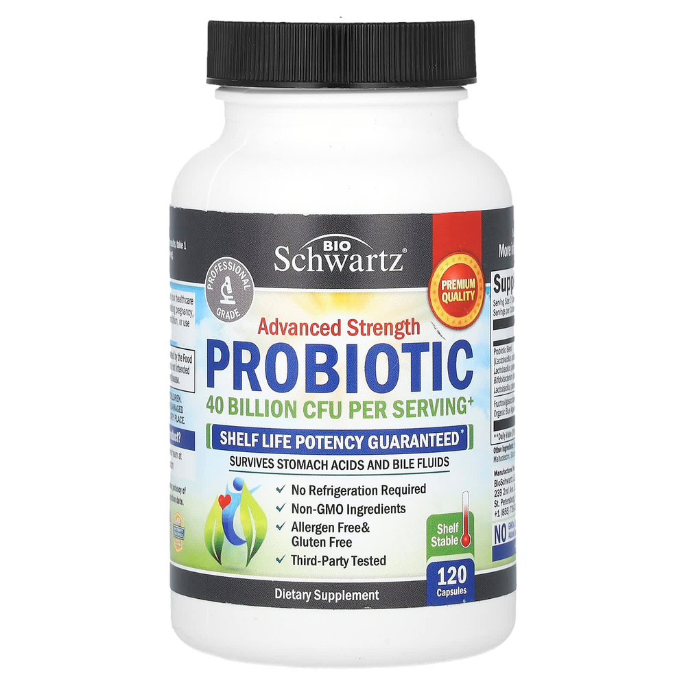 BioSchwartz, пробиотик улучшенной силы действия, 120 капсул