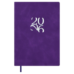 Ежедневник датированный 2026 ESCALADA, А6, 120 л., арт. 70317/ 20 БЕЙБИСКИН ФИОЛЕТОВЫЙ (кожзам: 105x150 мм, мягкий переплёт, материал обложки: искусственная кожа "Бейбискин"; декор: тиснение фольгой; способ крепления блока: ниткошвейный; вн. блок: 12