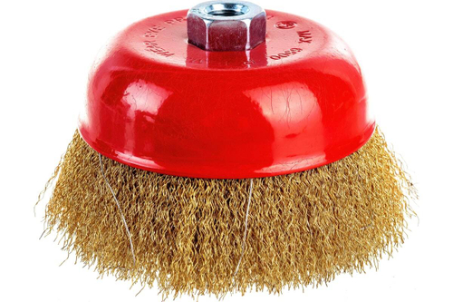 Щетка чашечная (125 мм; М14; латунированная волнистая 0.35 мм) для УШМ Elitech 1820.074100