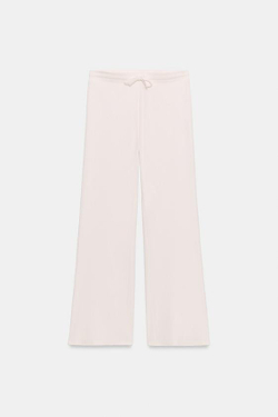 ZARA БРЮКИ ПРЯМОГО КРОЯ В РУБЧИК, ПАСТЕЛЬНО-РОЗОВЫЙ