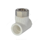 Тройник PP-R комбинированный белый Дн 20х3/4" с накидной гайкой VALFEX 11140120