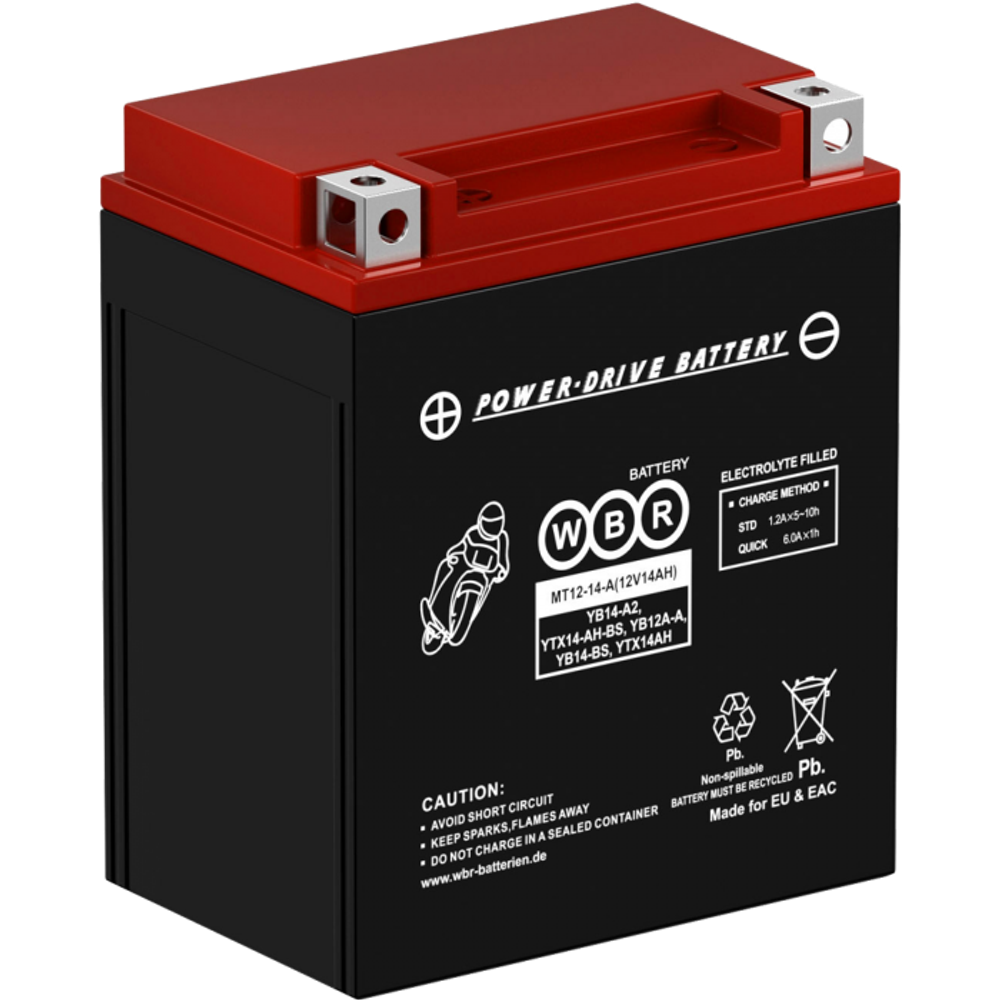 Аккумулятор SMT12-14-A WBR YB14-A2,YTX14AH-BS, YB12A-А 134х90х166 14 а/ч